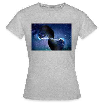 Two worlds. - Women's T-Shirt - heather grey - Front - AI Model Female 172 dark (172cm)