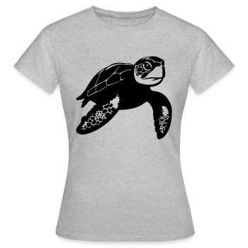 tortue marine - T-shirt Femme - gris chiné - Devant - AI Model Female 172 dark (172cm)