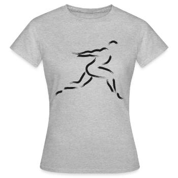 Sprinter - Frauen T-Shirt - Grau meliert - Vorne - AI Model Female 172 dark (172cm)