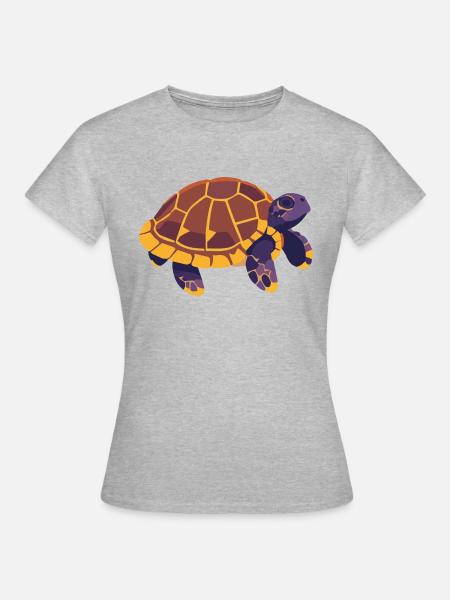 Lila Wasserschildkröte - Frauen T-Shirt - Grau meliert