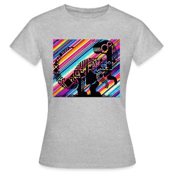 Dino - T-shirt Femme - gris chiné - Devant - AI Model Female 172 dark (172cm)