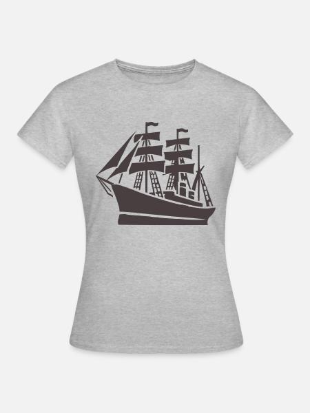 Schiff Schifffahrt - Frauen T-Shirt - Grau meliert