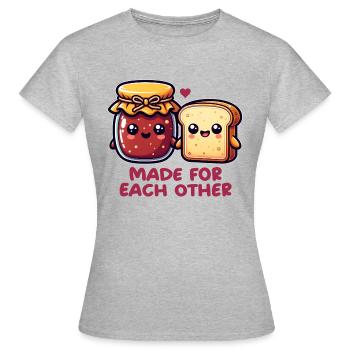 Pain et confiture - T-shirt Femme - gris chiné - Devant - AI Model Female 172 dark (172cm)