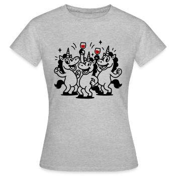 Équipe des célébrations de la licorne - T-shirt Femme - gris chiné - Devant - AI Model Female 172 dark (172cm)