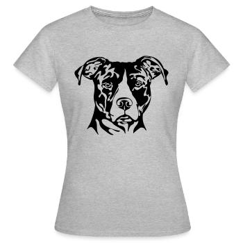 AMERICAN STAFFORDSHIRE PORTRAIT - Women's T-Shirt - heather grey - Front - AI Model Female 172 dark (172cm)