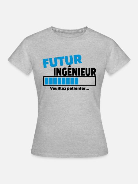 futur ingénieur - T-shirt Femme - gris chiné