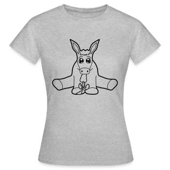 hunger essen moehre karotte lecker klein baby sues - Frauen T-Shirt - Grau meliert - Vorne - AI Model Female 172 dark (172cm)