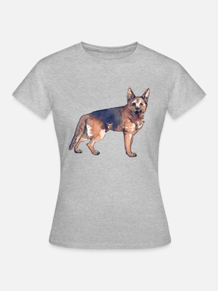 Deutscher Schäferhund - Frauen T-Shirt - Grau meliert