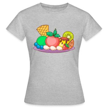 Crème glacée, crème glacée, crème glacée, crème glacée, boule, crème glacée, sundae - T-shirt Femme - gris chiné - Devant - AI Model Female 172 dark (172cm)