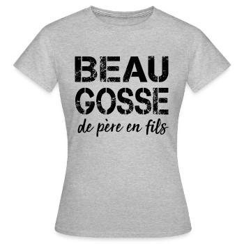 Beaugosse Shirt • • Lustiges Zitat • Geschenkdrähte - Frauen T-Shirt - Grau meliert - Vorne - AI Model Female 172 dark (172cm)