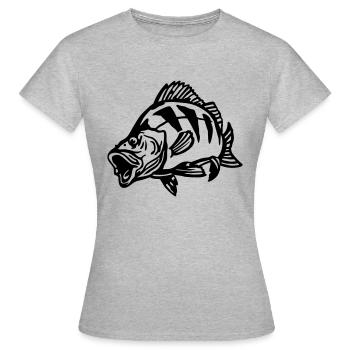 barsch_jagt - Frauen T-Shirt - Grau meliert - Vorne - AI Model Female 172 dark (172cm)