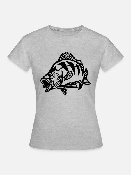 barsch_jagt - Frauen T-Shirt - Grau meliert