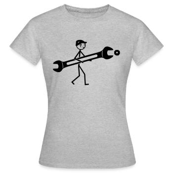 Schlosser - Frauen T-Shirt - Grau meliert - Vorne - AI Model Female 172 dark (172cm)