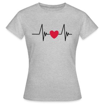 Coeur Puls fréquence Fréquence Cardiaque Fréquence cardiaque Clipart - T-shirt Femme - gris chiné - Devant - AI Model Female 172 dark (172cm)