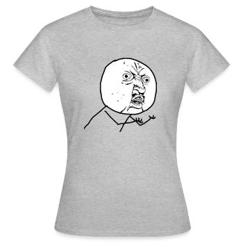 why - Frauen T-Shirt - Grau meliert - Vorne - AI Model Female 172 dark (172cm)