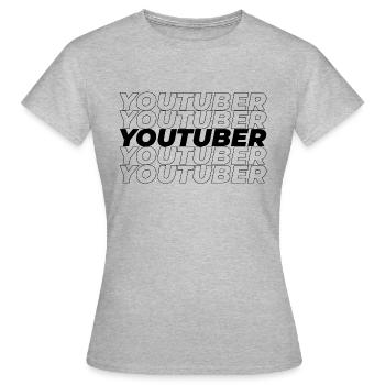 YouTuber - Frauen T-Shirt - Grau meliert - Vorne - AI Model Female 172 dark (172cm)