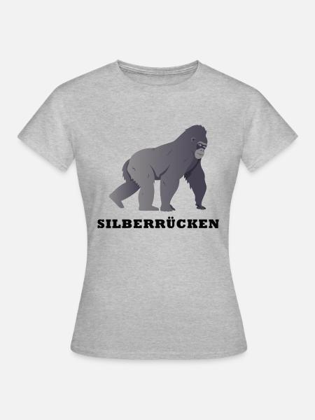 Silberrücken | Gorilla - Frauen T-Shirt - Grau meliert
