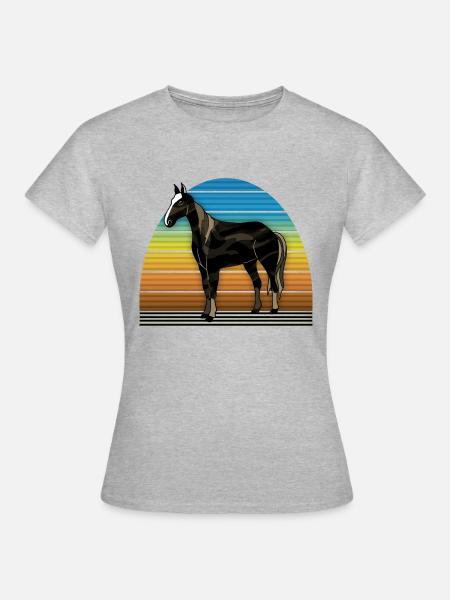 Pferd - Frauen T-Shirt - Grau meliert