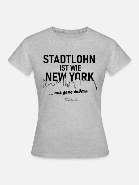 Stadtlohn ist wie New York - Frauen T-Shirt - Grau meliert