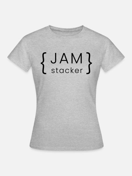 JAMstack - Javascript, APIs, Markup DeTypo Designs - Frauen T-Shirt - Grau meliert