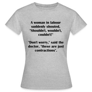 Contractions Pun - Women's T-Shirt - heather grey - Front - AI Model Female 172 dark (172cm)