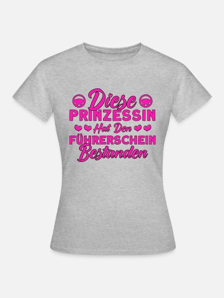 Fahranfänger Fahrprüfung Fahrschüler Geschenk - Frauen T-Shirt - Grau meliert