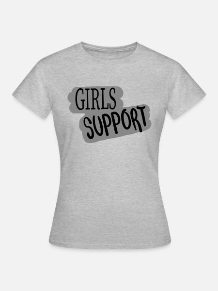 Girls Support - Frauen T-Shirt - Grau meliert