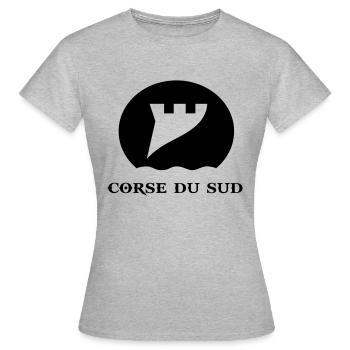 blason logo Corse du Sud - T-shirt Femme - gris chiné - Devant - AI Model Female 172 dark (172cm)