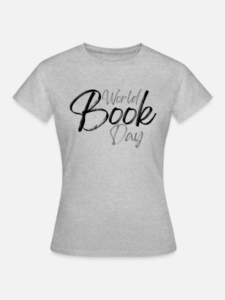 Welttag des Buches - Frauen T-Shirt - Grau meliert