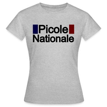 Picole nationale - T-shirt Femme - gris chiné - Devant - AI Model Female 172 dark (172cm)