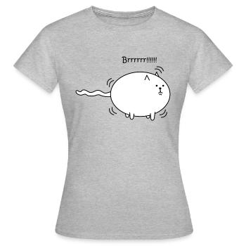 Lustige Katze - Frauen T-Shirt - Grau meliert - Vorne - AI Model Female 172 dark (172cm)