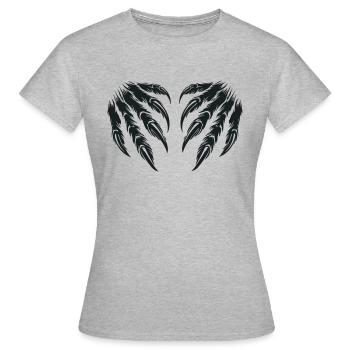 krallen 2 - Frauen T-Shirt - Grau meliert - Vorne - AI Model Female 172 dark (172cm)