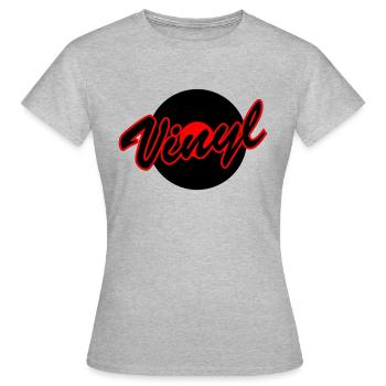 Avec un disque vinyle - T-shirt Femme - gris chiné - Devant - AI Model Female 172 dark (172cm)
