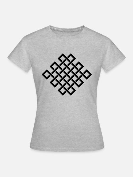 25 Crossing-Endlessknot - Frauen T-Shirt - Grau meliert