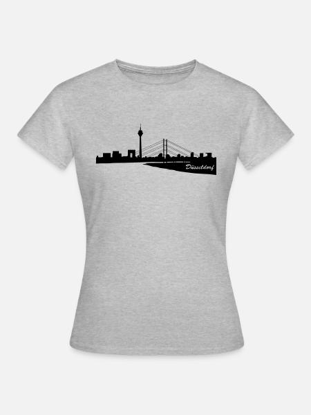 Düsseldorf Skyline 2 - Frauen T-Shirt - Grau meliert