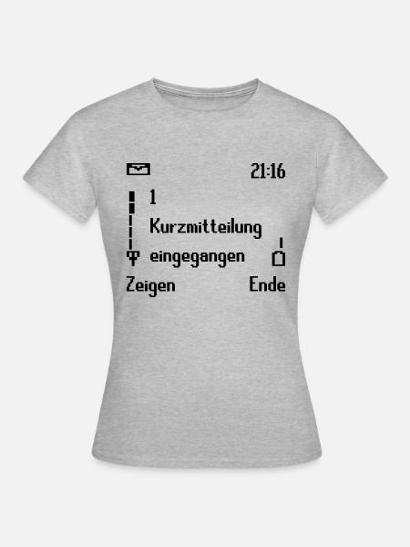 Retro Handy - Frauen T-Shirt - Grau meliert