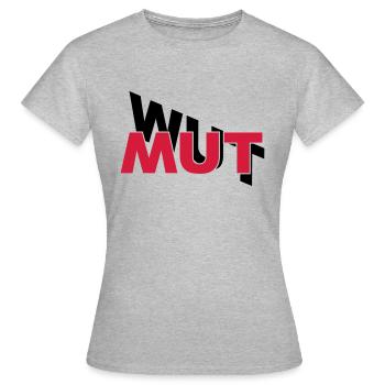 Mut hilft gegen Wut - Frauen T-Shirt - Grau meliert - Vorne - AI Model Female 172 dark (172cm)