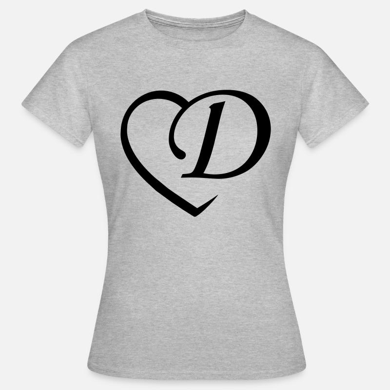 Love letter D. - Women's T-Shirt - heather grey
