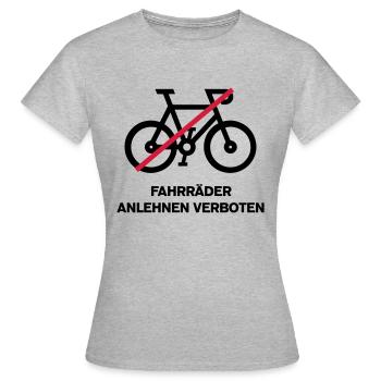 Fahrräder anlehnen verboten - Frauen T-Shirt - Grau meliert - Vorne - AI Model Female 172 dark (172cm)