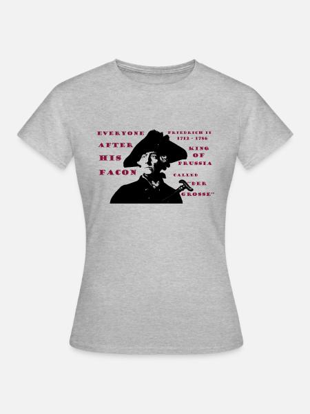 Friedrich der Große - Frauen T-Shirt - Grau meliert