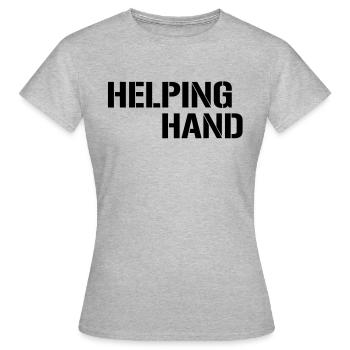 main tendue - T-shirt Femme - gris chiné - Devant - AI Model Female 172 dark (172cm)