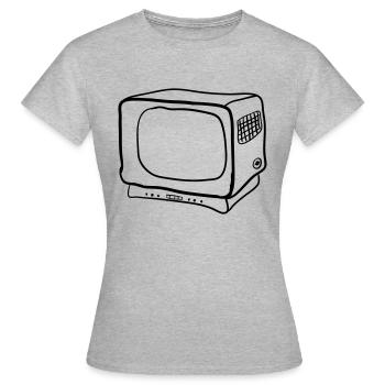 alter Fernseher - Frauen T-Shirt - Grau meliert - Vorne - AI Model Female 172 dark (172cm)