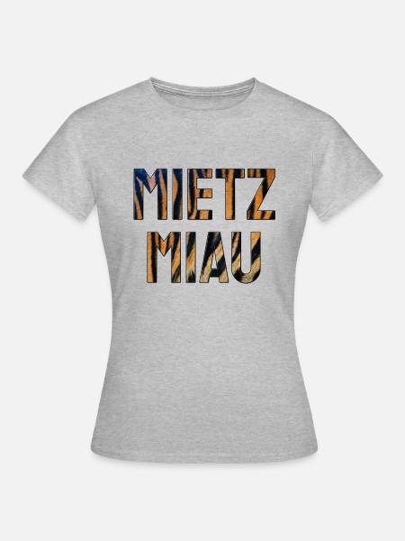 mietz miau - Frauen T-Shirt - Grau meliert