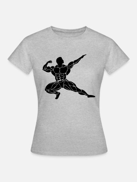 Bodybuilding - Frauen T-Shirt - Grau meliert