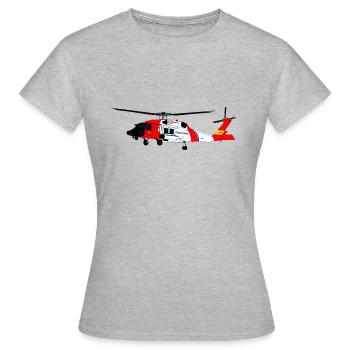 Hélicoptère hélicoptère Garde côtière Sikorsky MH-60 - T-shirt Femme - gris chiné - Devant - AI Model Female 172 dark (172cm)