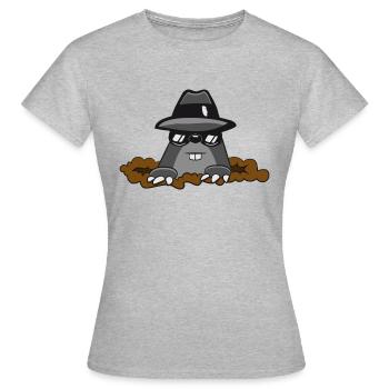 Mole terre mole hilare agent secret s - T-shirt Femme - gris chiné - Devant - AI Model Female 172 dark (172cm)