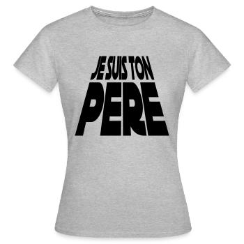 DARK FATHER - T-shirt Femme - gris chiné - Devant - AI Model Female 172 dark (172cm)