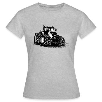 Traktor - Schlepper - Landwirt - Bauer - Frauen T-Shirt - Grau meliert - Vorne - AI Model Female 172 dark (172cm)