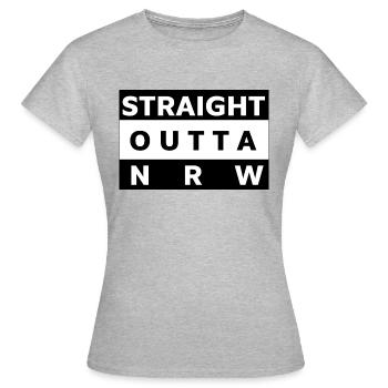 STRAIGHT OUTTA NRW - T-shirt Femme - gris chiné - Devant - AI Model Female 172 dark (172cm)