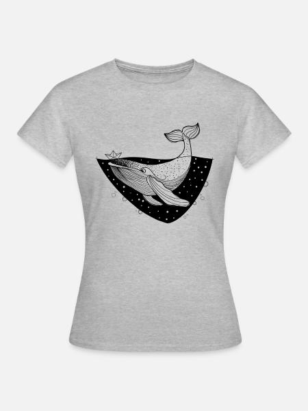 Blauwal - Frauen T-Shirt - Grau meliert